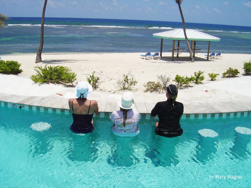 Cayman Brac Beach Resort 1 Pool bar seats Cayman Brac by Mary Wagner