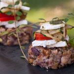 Vegetarian steaks with halloumi cheese