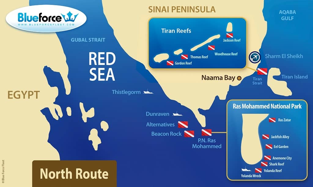 red sea north route map